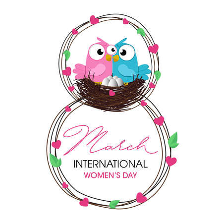 lovely happy women's day international celebration background. 8 March, Happy International Women's Dayのイラスト素材