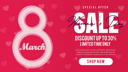 Happy Women's Day. Vector illustration. Womanâs Day greeting calligraphy design. Template for a poster, cards, banner.のイラスト素材