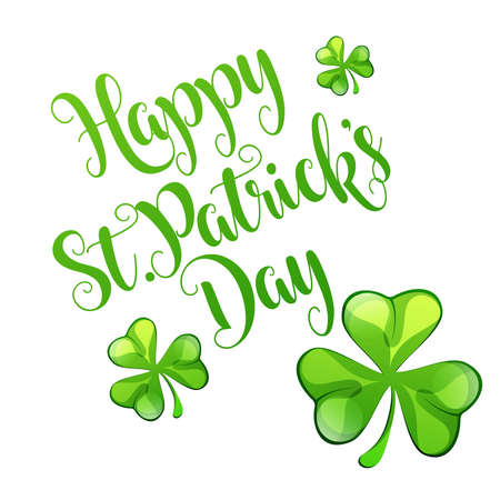 Saint Patrick's Day, Vector illustration brochure, holiday invitation, corporate celebration. shamrock, pot with gold coins, horseshoe, green ale on black background. Vector illustration.のイラスト素材