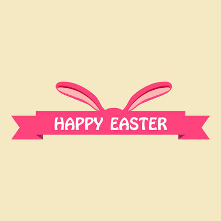 Easter poster and banner template with Easter eggs.Greetings and presents for Easter Day in flat lay styling. Promotion and shopping template for Easterのイラスト素材