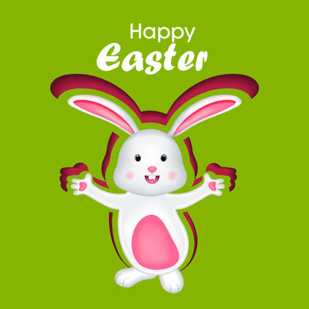 Easter poster and banner template with Easter eggs.Greetings and presents for Easter Day in flat lay styling. Promotion and shopping template for Easterのイラスト素材