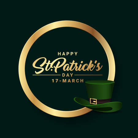 Saint Patrick's Day Card, Calligraphic Lettering Happy St Patricks Day. Vector Illustration. Vector illustration EPS10のイラスト素材