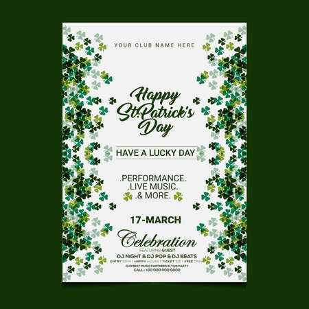 St. Patrick s Day poster set Vector illustration, Calligraphic Lettering Happy St Patricks Day. Vector Illustration. Vector illustration EPS10のイラスト素材