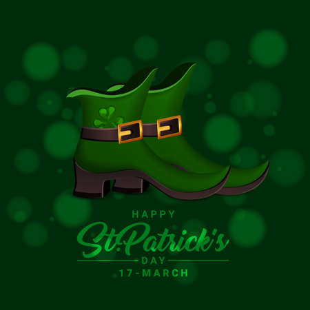 Saint Patrick's Day Card, Calligraphic Lettering Happy St Patricks Day. Vector Illustration. Vector illustration EPS10のイラスト素材