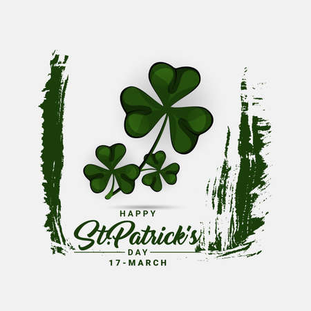 St. Patrick s Day poster set Vector illustration, Calligraphic Lettering Happy St Patricks Day. Vector Illustration. Vector illustration EPS10のイラスト素材