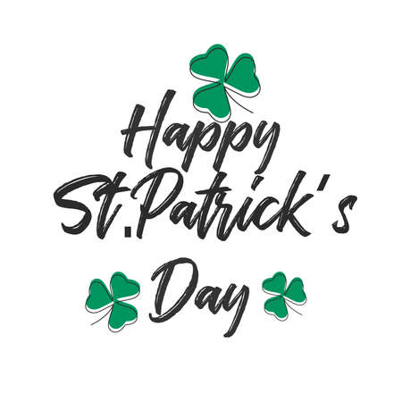 St. Patrick s Day poster set Vector illustration, Calligraphic Lettering Happy St Patricks Day. Vector Illustration. Vector illustration EPS10のイラスト素材