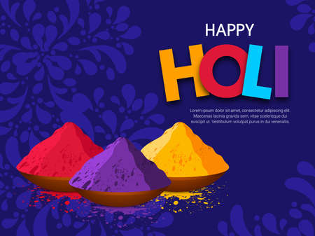 illustration of abstract colorful Happy Holi backgroundのイラスト素材