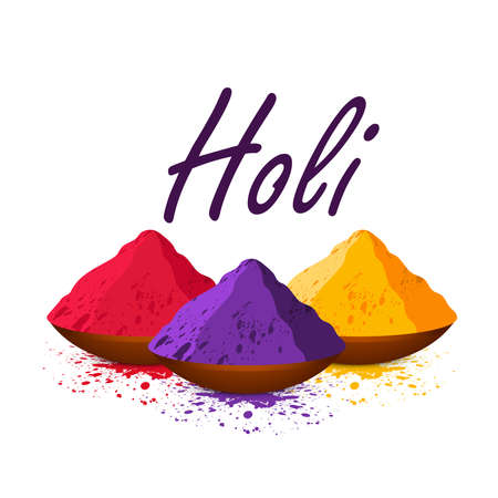 illustration of abstract colorful Happy Holi background for color festival of India celebration greetings.のイラスト素材