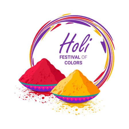 illustration of abstract colorful Happy Holi background for color festival of India celebration greetings.のイラスト素材