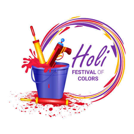 Indian Festival of Colours, Happy Holi celebration design.のイラスト素材