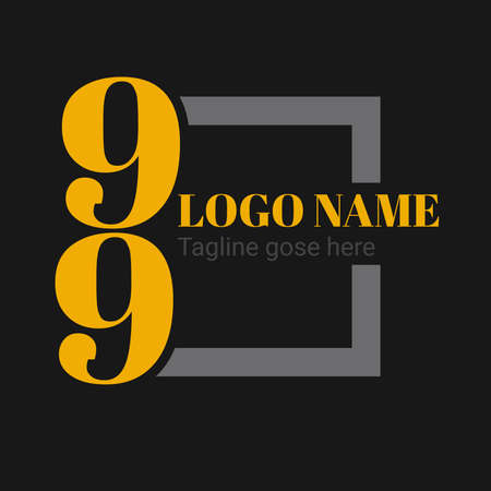 Abstract Number 99 Logo. business logos, flat design logo template, vector illustrationのイラスト素材