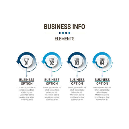 Infographic elements data visualization vector design template. Process chart. Abstract elements of graph, diagram with steps, options, parts or processes.のイラスト素材