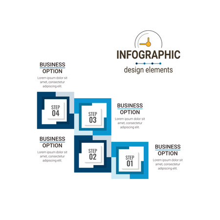 Infographic elements data visualization vector design template. Process chart. Abstract elements of graph, diagram with steps, options, parts or processes.のイラスト素材