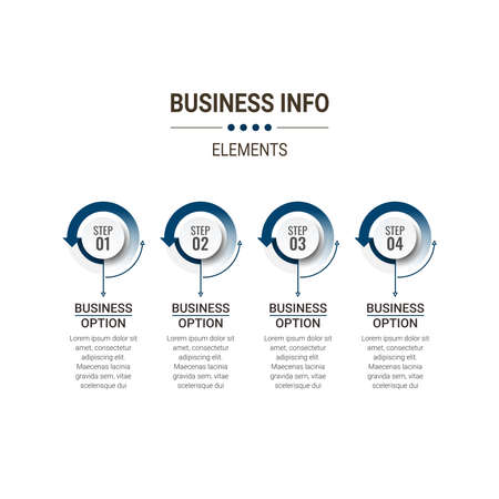 Infographic elements data visualization vector design template. Process chart. Abstract elements of graph, diagram with steps, options, parts or processes.のイラスト素材
