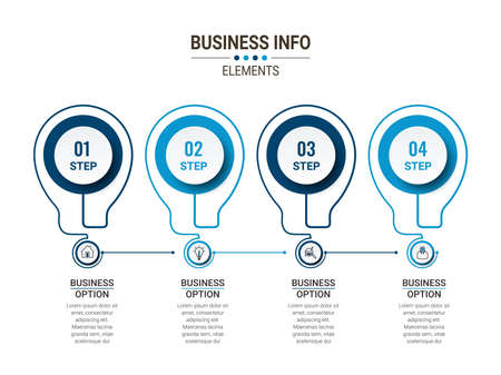 Business data visualization. timeline infographic icons designed for abstract background template. vector banner can be used for workflow layout, diagram,presentation, education or any number option.のイラスト素材