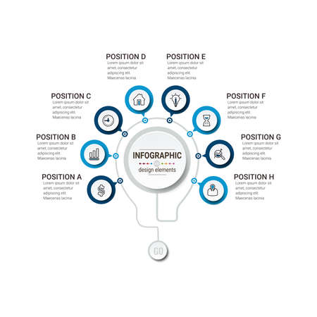 Business data visualization. timeline infographic icons designed for abstract background template. vector banner can be used for workflow layout, diagram,presentation, education or any number option.のイラスト素材