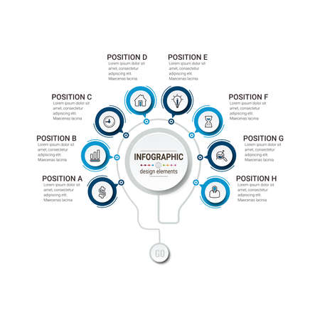 Business data visualization. timeline infographic icons designed for abstract background template. vector banner can be used for workflow layout, diagram,presentation, education or any number option.のイラスト素材