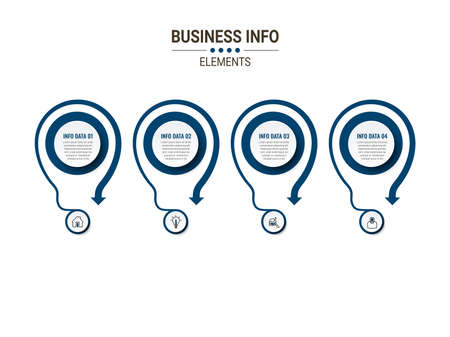 Business data visualization. timeline infographic icons designed for abstract background template. vector banner can be used for workflow layout, diagram,presentation, education or any number option.のイラスト素材