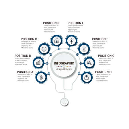 Business data visualization. timeline infographic icons designed for abstract background template. vector banner can be used for workflow layout, diagram,presentation, education or any number option.のイラスト素材