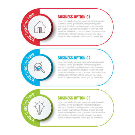 Business Infographics circle origami style Vector illustration. Can be used for flow charts, presentations, web sites, banners, printed materials. EPS 10のイラスト素材