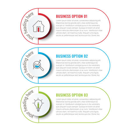 Business Infographics circle origami style Vector illustration. Can be used for flow charts, presentations, web sites, banners, printed materials.のイラスト素材