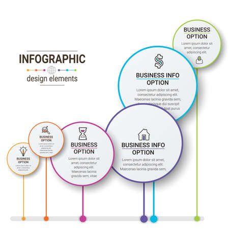 Business Infographics circle origami style Vector illustration. Can be used for flow charts, presentations, web sites, banners, printed materials.のイラスト素材