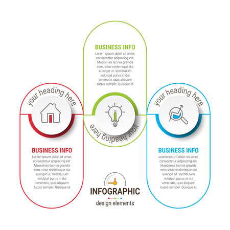 Business Infographics circle origami style Vector illustration. Can be used for flow charts, presentations, web sites, banners, printed materials.のイラスト素材