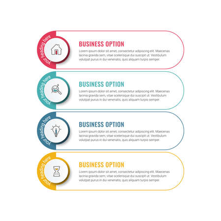 vector illustration Infographic design template with icons. can be used for workflow layout, diagram, annual report, web design.のイラスト素材