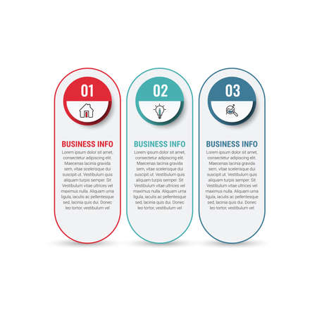 vector illustration Infographic design template with icons. can be used for workflow layout, diagram, annual report, web design.のイラスト素材