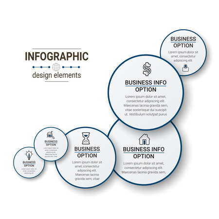 Business data visualization. timeline infographic icons designed for abstract background template. vector banner can be used for workflow layout, diagram,presentation, education or any number option.のイラスト素材