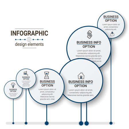 Business data visualization. timeline infographic icons designed for abstract background template. vector banner can be used for workflow layout, diagram,presentation, education or any number option.のイラスト素材
