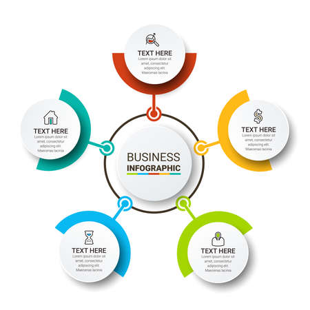 Vector Infographic label design template with icons. can be used for workflow layout, diagram, annual report, web design. Business conceptのイラスト素材