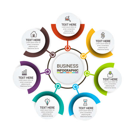 Vector Infographic label design template with icons. can be used for workflow layout, diagram, annual report, web design. Business conceptのイラスト素材