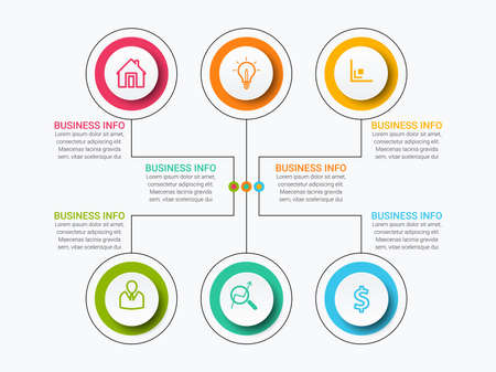 Vector Infographic label design template with icons. can be used for workflow layout, diagram, annual report, web design. Business conceptのイラスト素材