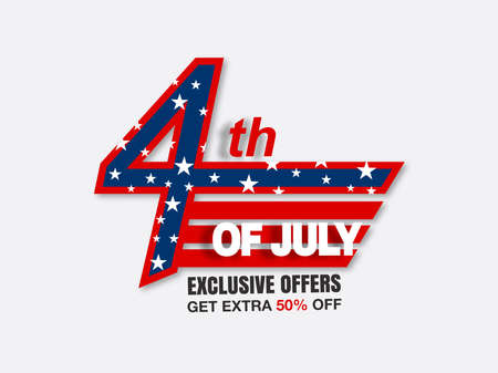 Happy 4th Of July American Independence Day.のイラスト素材
