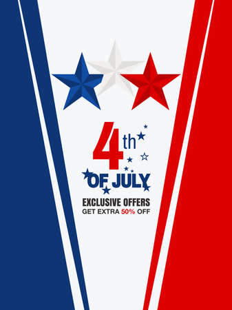 Fourth of July background, USA Independence Day 4th of July typographic design USA