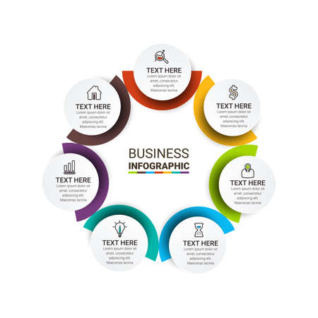 Vector idea infographic template for graphs, charts, diagrams. Business concept with numbers options, parts, steps, processes. Vector business template for presentation.のイラスト素材