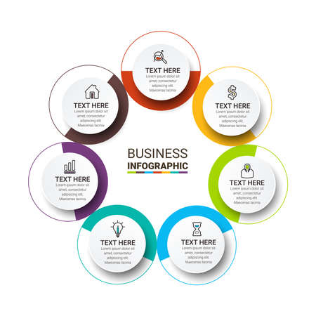 Abstract infographics number options template. Vector illustration. Modern infographic design template. Vector illustration.のイラスト素材