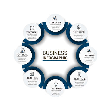 Infographics design vector and marketing icons can be used for workflow layout, diagram, annual report, web design. Business data visualization.のイラスト素材