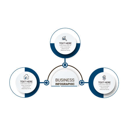 Business infographic data visualization. Process chart. Presentation business infographic template. Vector illustration.のイラスト素材