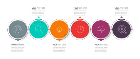 Business Infographic template. Thin line process with square template design with numbers 5 options or steps. Vector illustration. Process chart. Abstract elements of graph.のイラスト素材