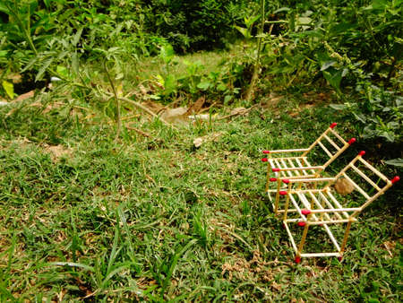 Two handmade chair making company to each otherの写真素材