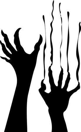 zombie hands scratching the wall, vector illustrationのイラスト素材