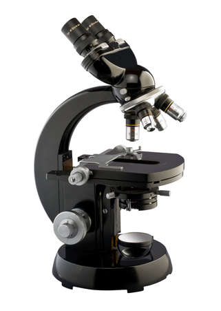 Microscope on white with path