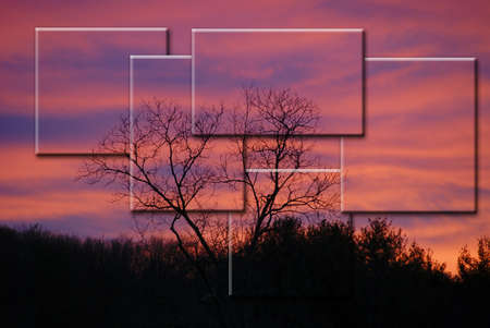 Sunset cloud panelsの写真素材
