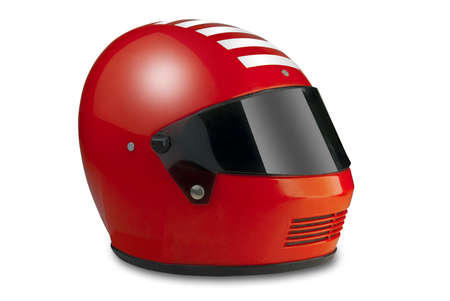 Red racing helmet の写真素材