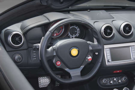 Steering wheel and dashboardの写真素材