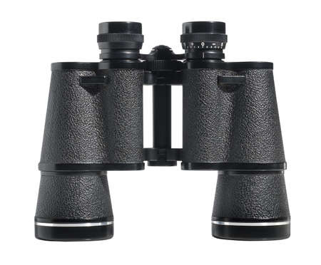Binoculars on white with shadow and clipping pathの写真素材