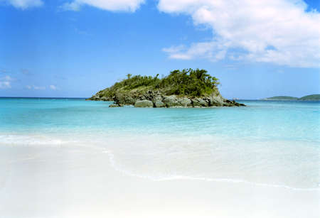 small island off St.John in the caribbeanの写真素材