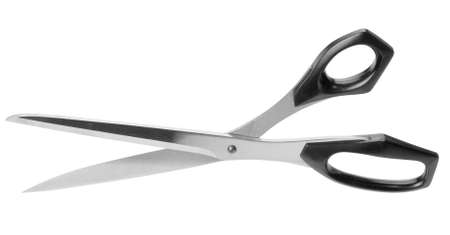 Scissors on white isolated with clipping pathの写真素材